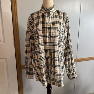 Burberrys Nova Check and Plaid Button-Up Shirt in Size Medium